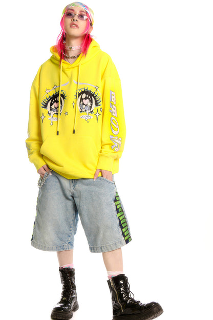 Anime Eye Print Loose Jacket