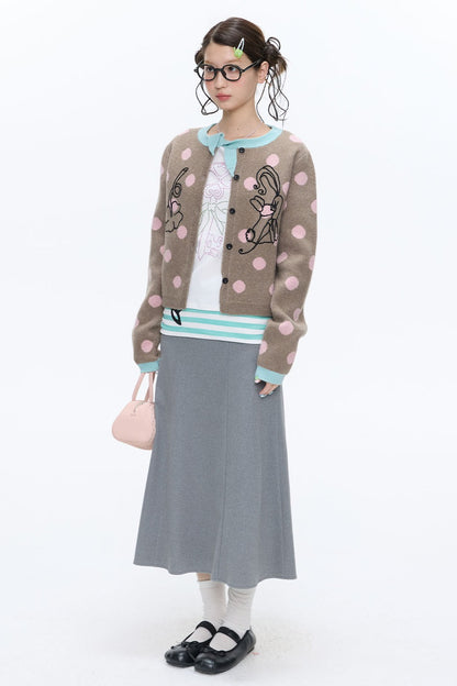 Mint Green Polka Dot Cardigan