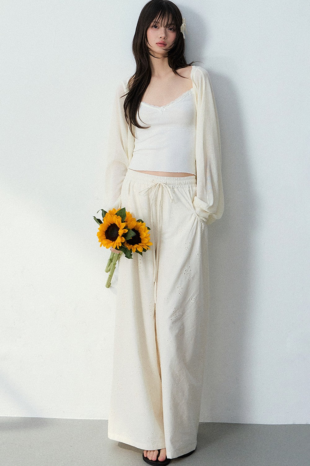 Batwing Lace Knit Cover-Up Set-Up