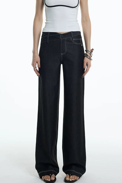 Asymmetrische Jeans aus Tencel-Denim