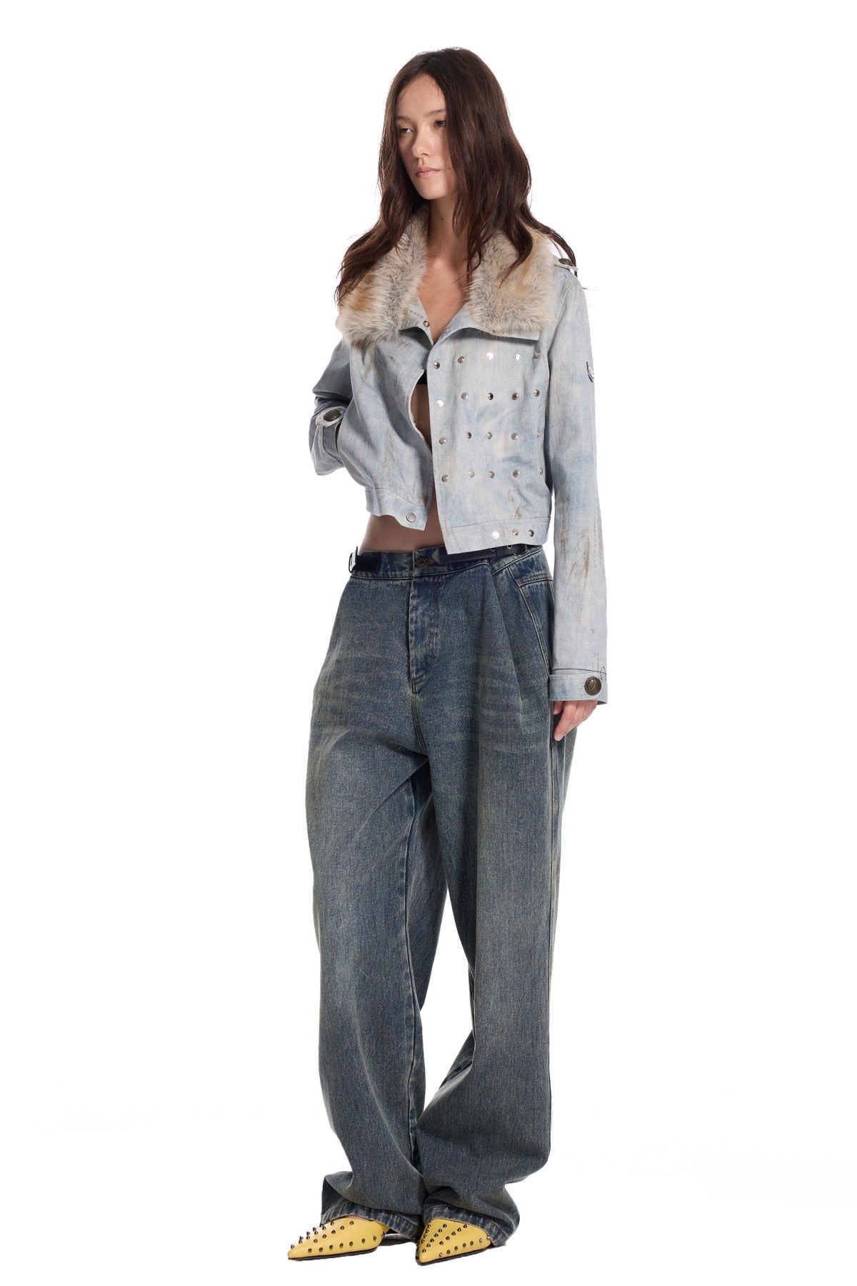 Punk Distressed Denim Jacket