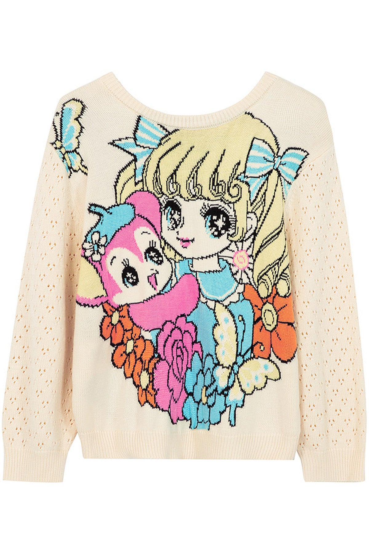 Reversible Wool Heart Knit Sweater