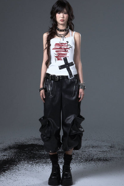 Street Punk Lantern Leather Pants