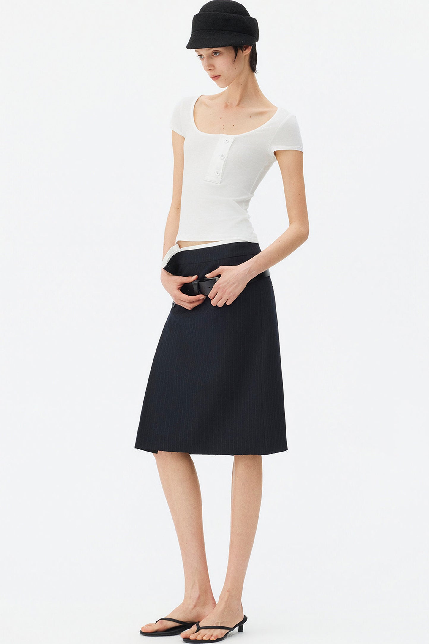 Deconstructed Asymmetrical Slit Skirt