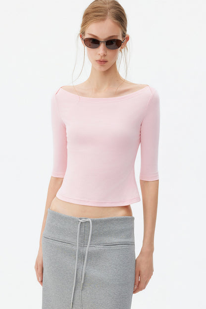 Boat Neck Knit Top