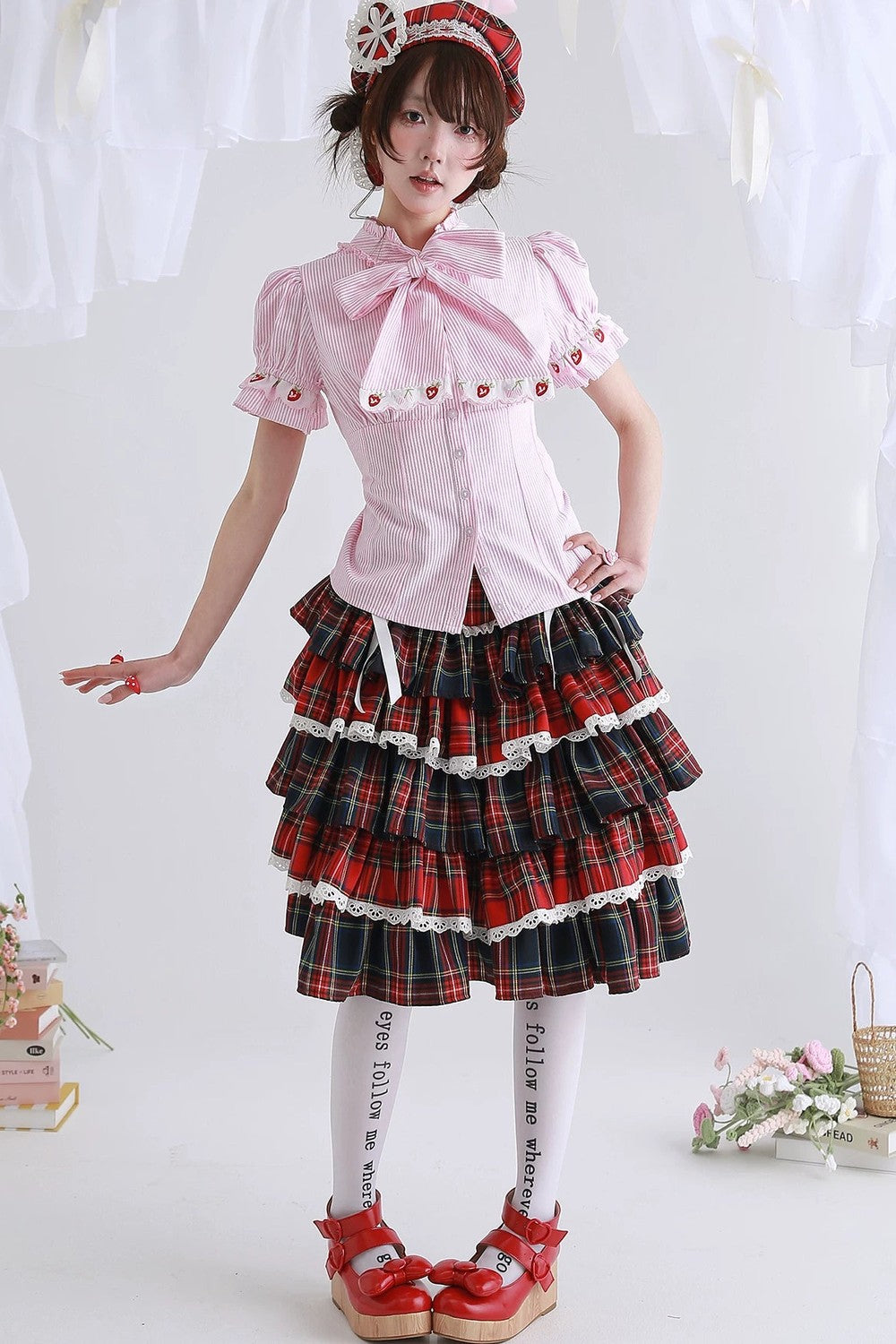 Retro Pink Striped Top