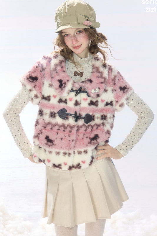 Pink Sherpa Duffle Jacket