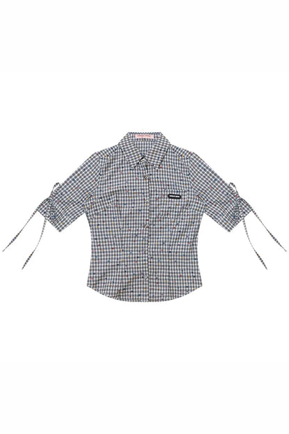 Retro Plaid Summer Blouse