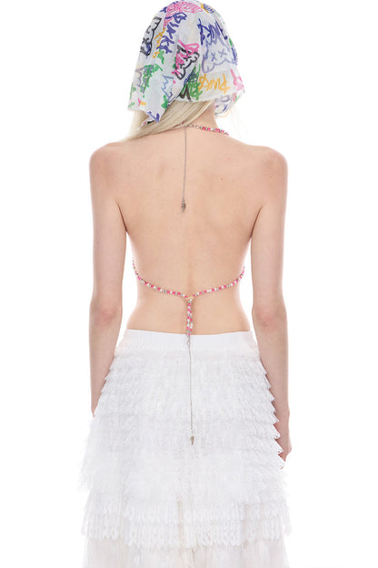 Five-Pointed Star Beaded Tube Top