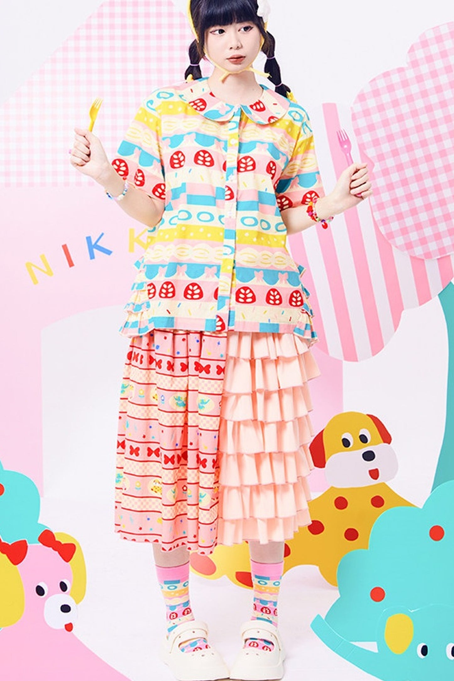 Original Printed Layered Blouse