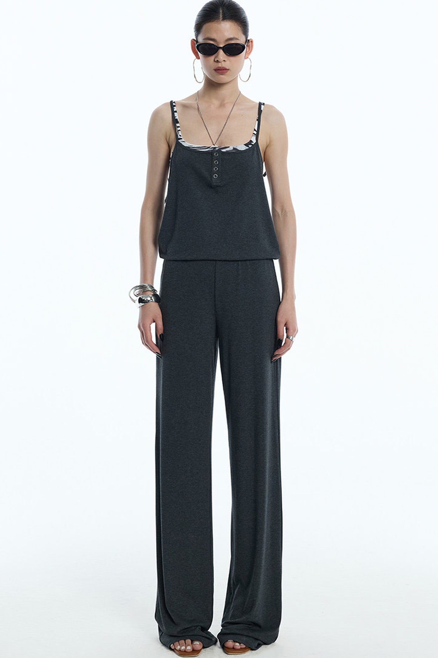 Reversible Drape Wide Leg Overalls