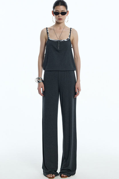 Reversible Drape Wide Leg Overalls