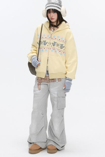 Yellow Bear Fair Isle Hoodie