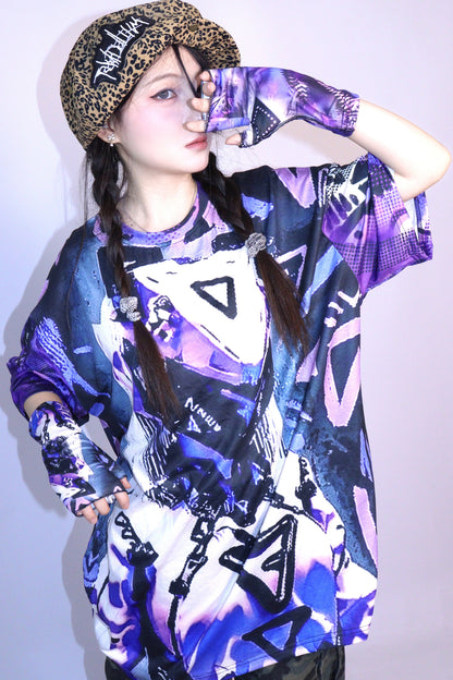 Loose Cyber Mechanical Short Sleeve Tee Set-Up