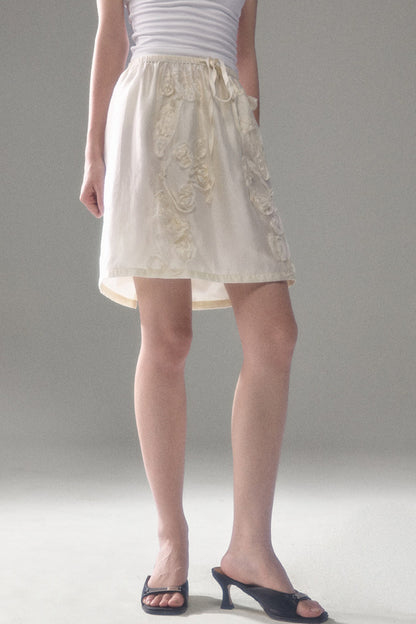 Tencel Acetate Bird Floral Top and Skirt Set-Up