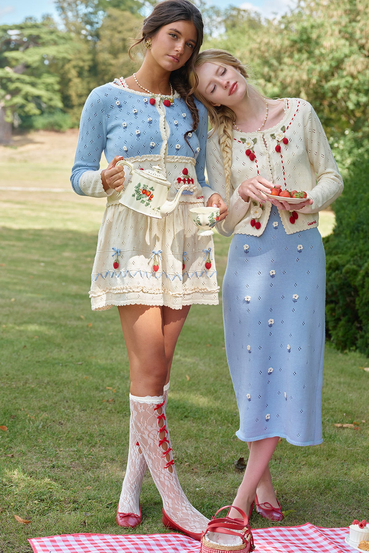 Christmas Berry Knitted Cardigan and Dress Set-Up