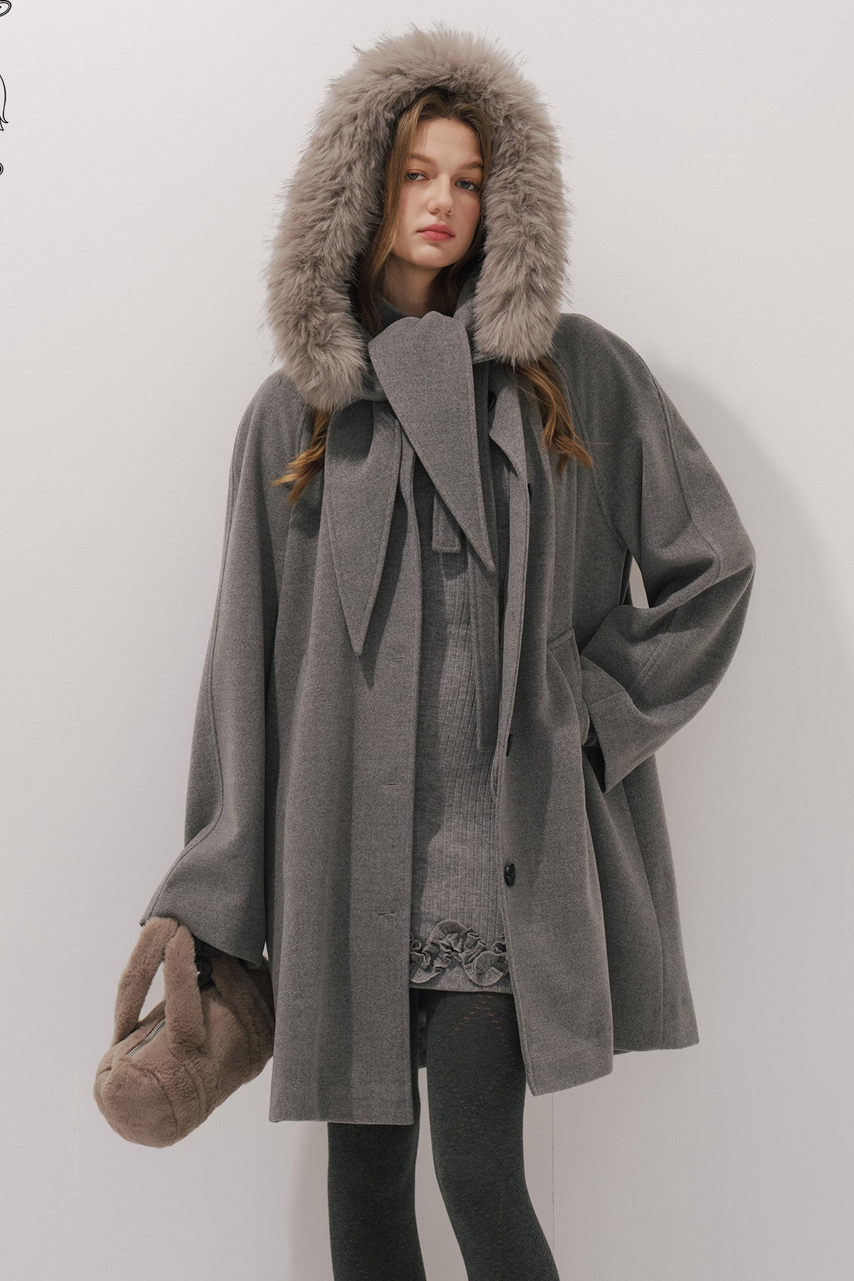 Fur Collar Wool Coat