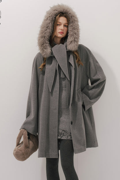 Fur Collar Wool Coat