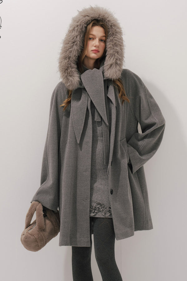Fur Collar Wool Coat