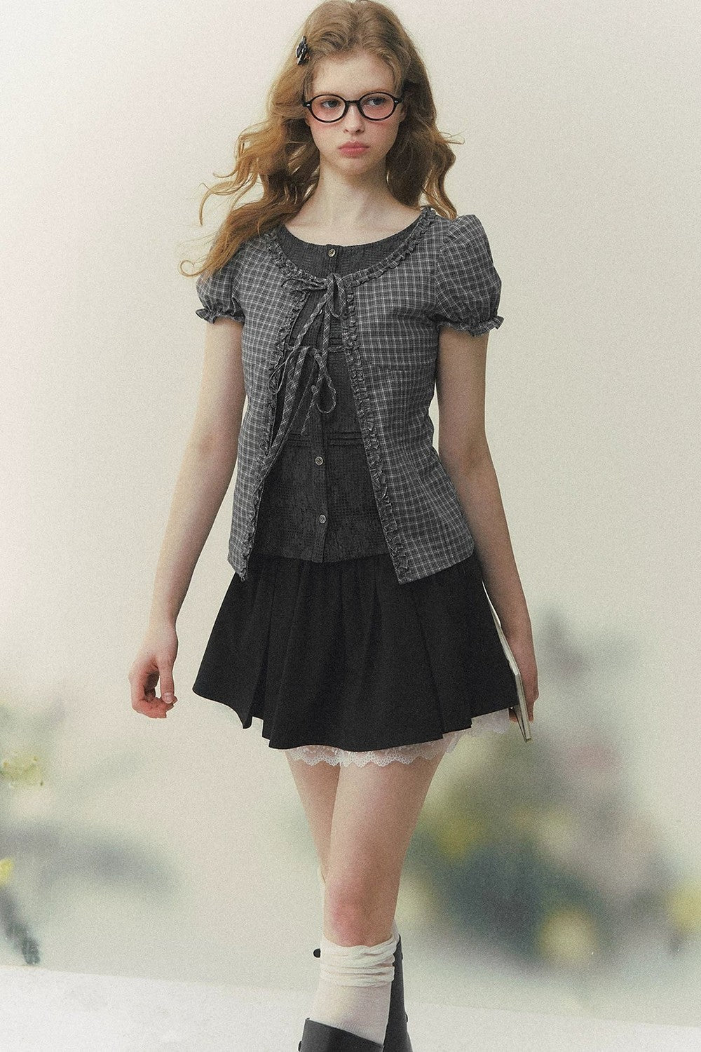 Preppy Fake Two-Piece Blouse