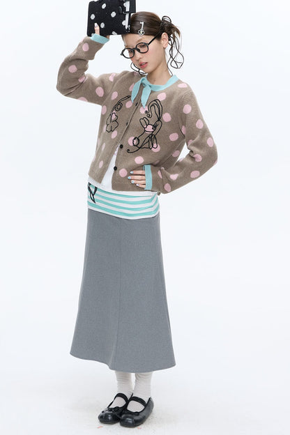 Mint Green Polka Dot Cardigan
