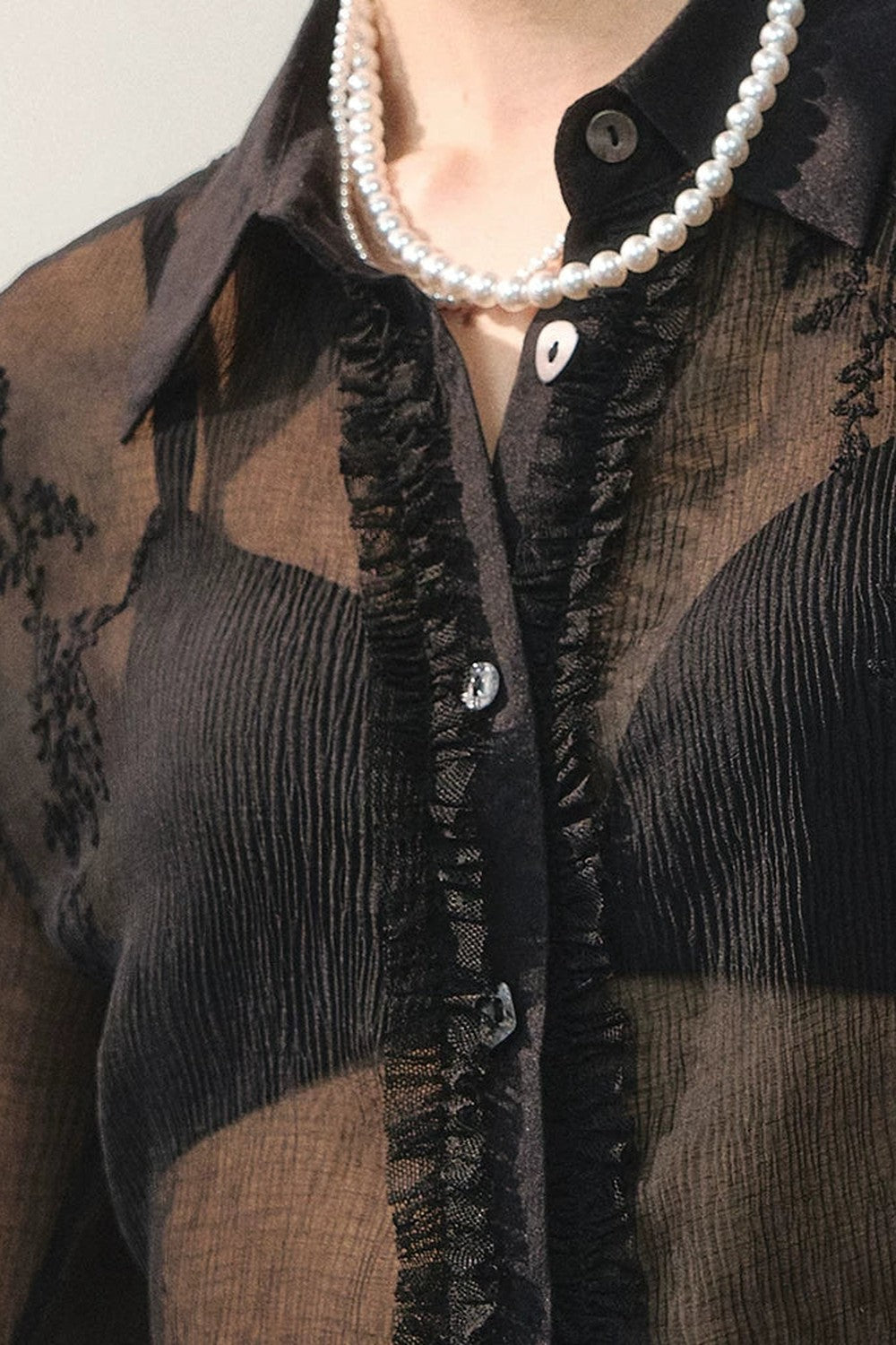 Misty Veil Ruffled Blouse
