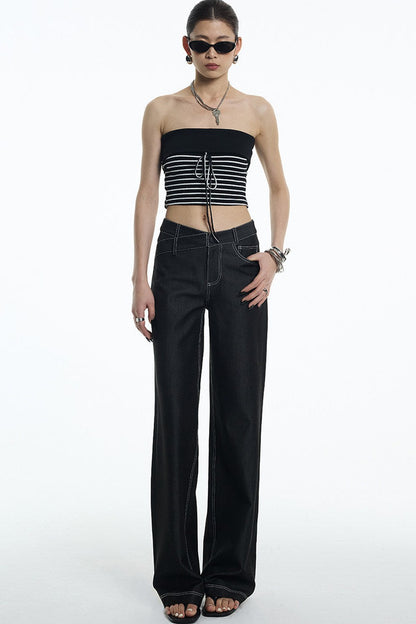 Asymmetrische Jeans aus Tencel-Denim