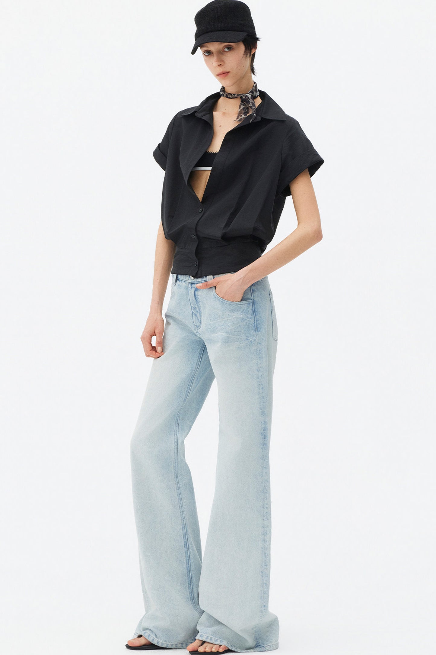 Satin-Like Lyocell Short-Sleeve Shirt