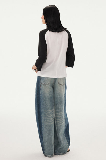 Oversized Slogan Print Raglan T-Shirt