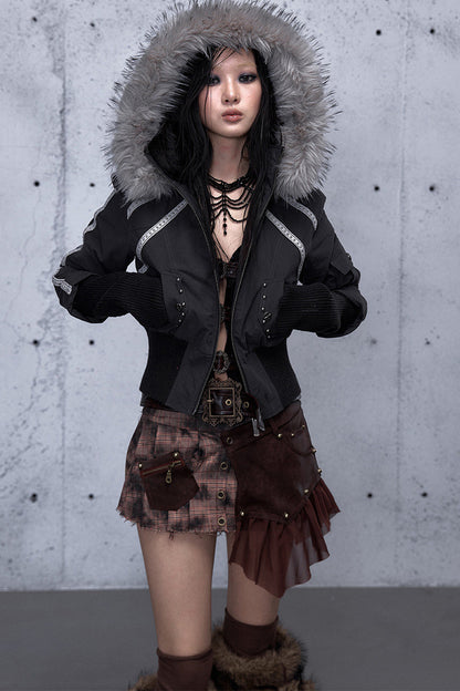 Hooded Fur Collar Parka Outer