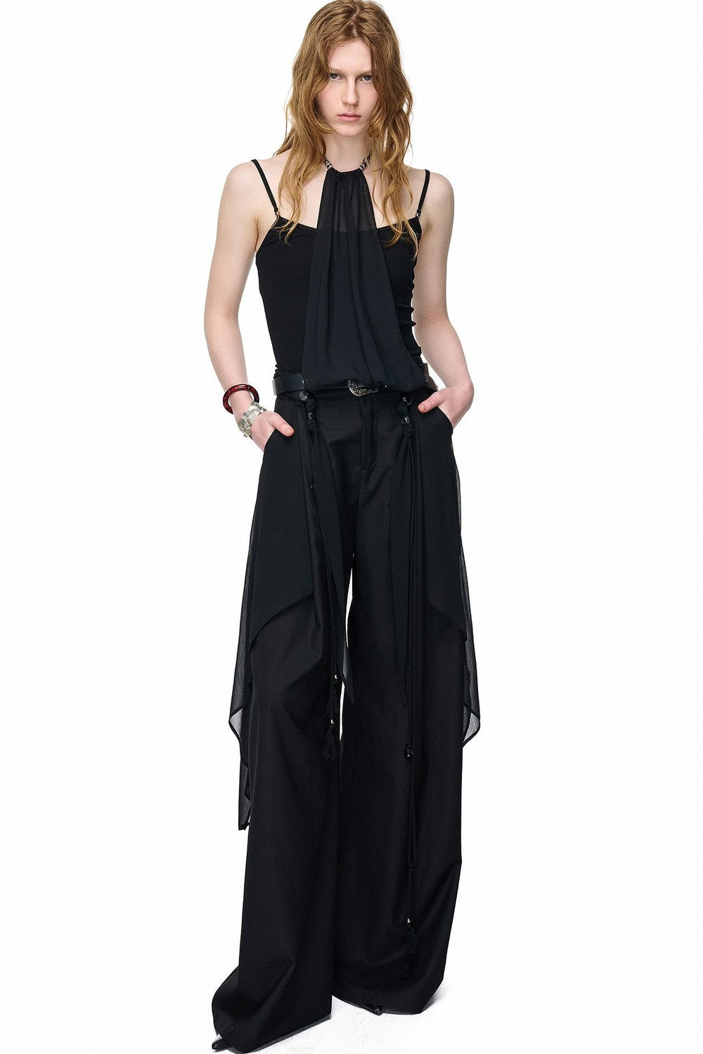 Halter Chiffon Spliced Camisole