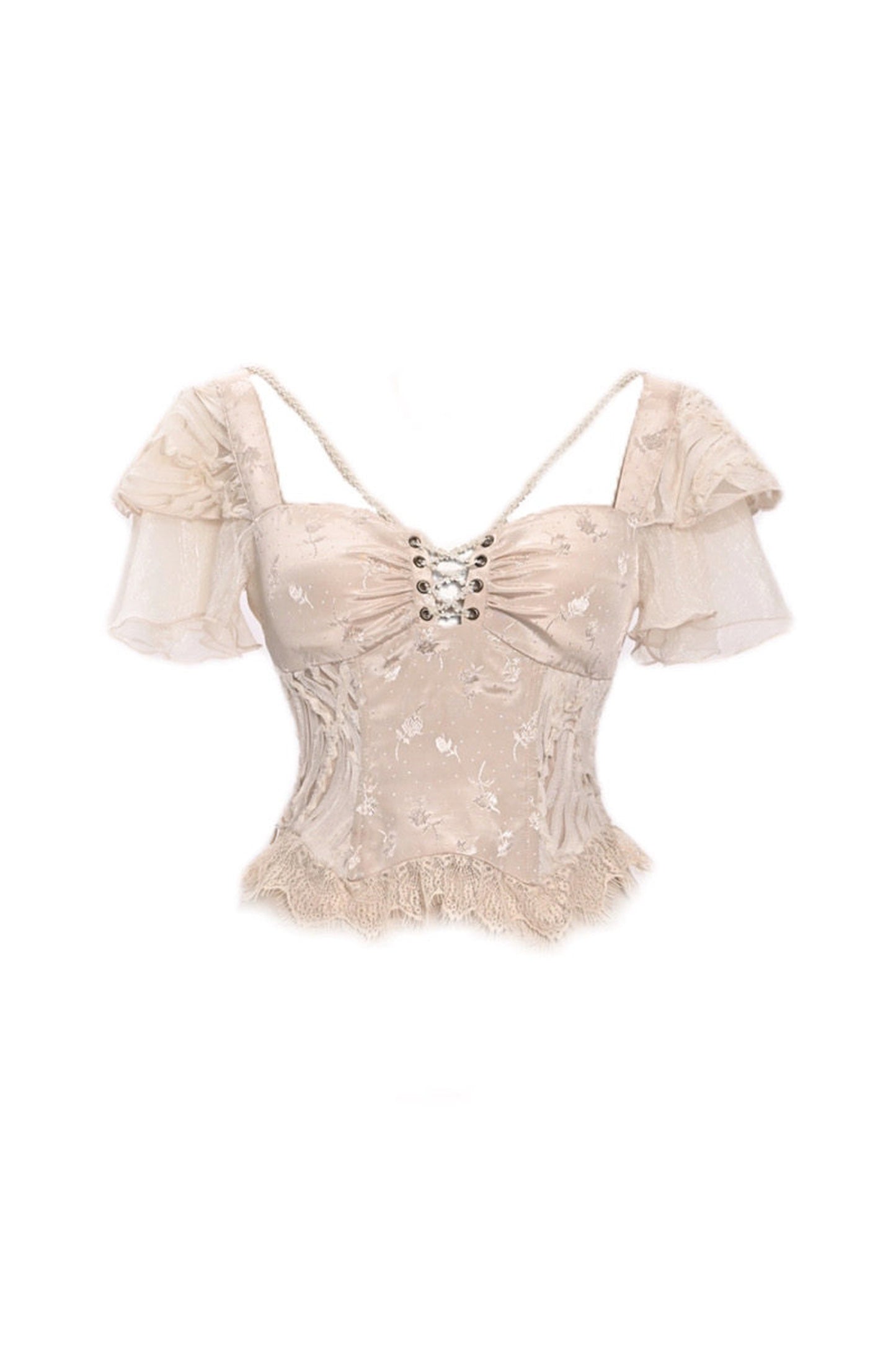 Lace Fishbone Top and Trailing Skirt Set-Up
