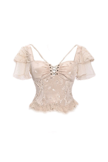 Lace Fishbone Top and Trailing Skirt Set-Up
