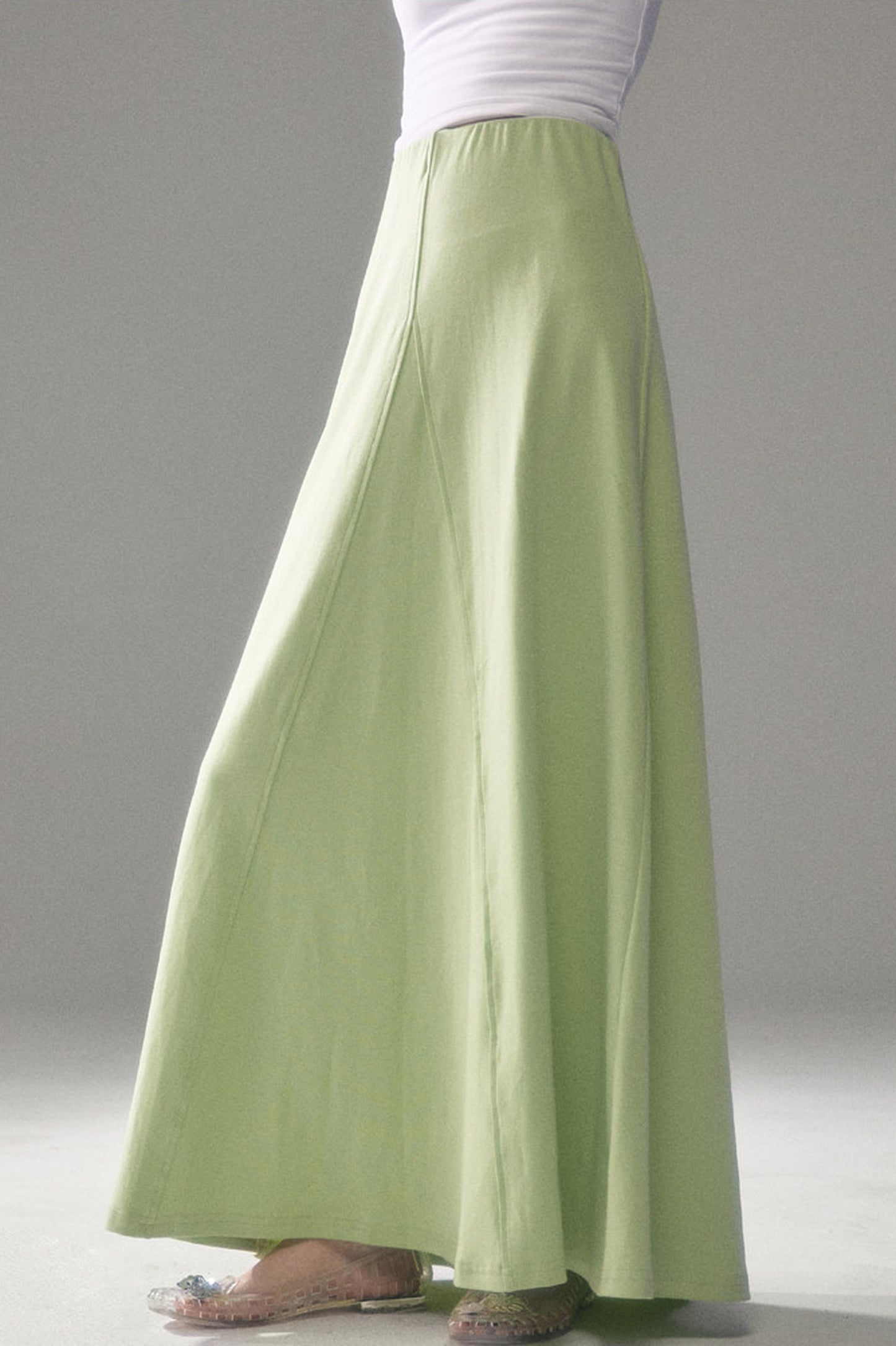 Cotton Blend A-Line Skirt