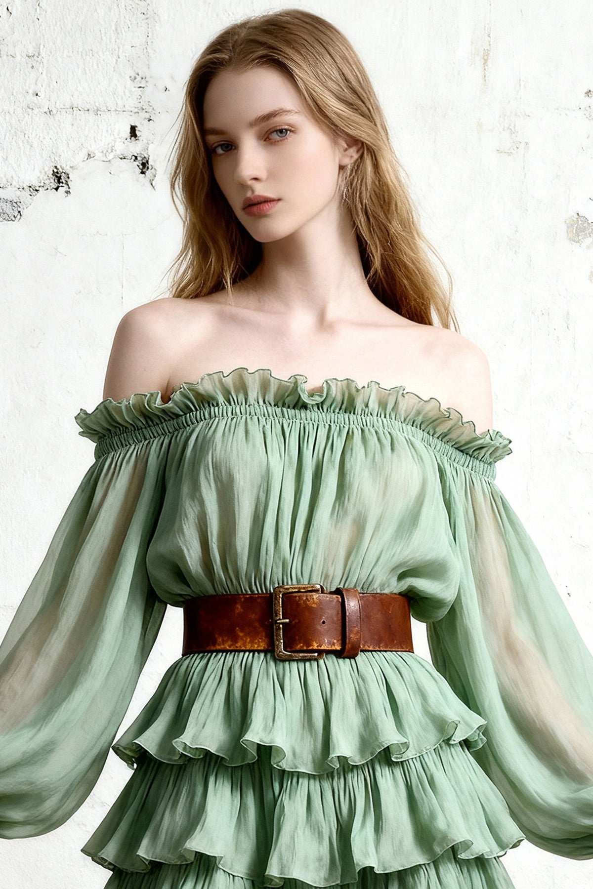 Off-Shoulder Tiered Ruffle Dress