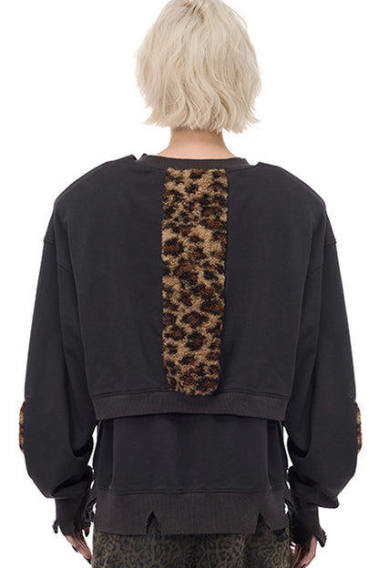 Leopard Patch Embroidery Sweatshirt
