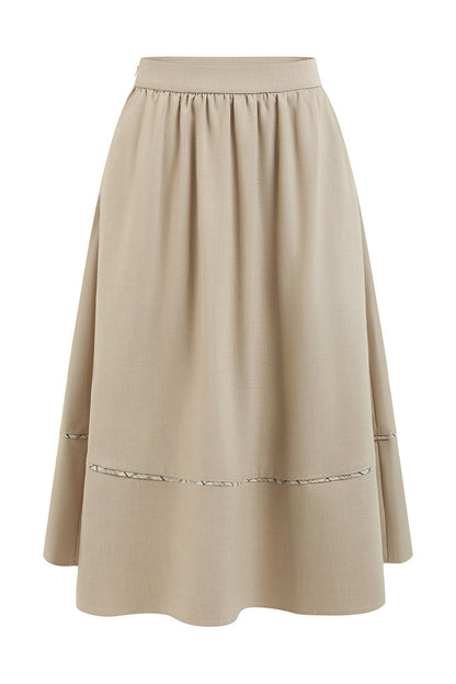 Khaki Trench Coat and Skirt Set-Up