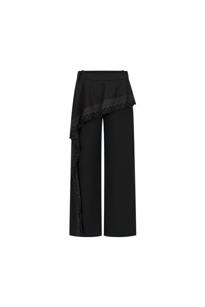 Mulberry Silk Asymmetrical Wide-Leg Pants