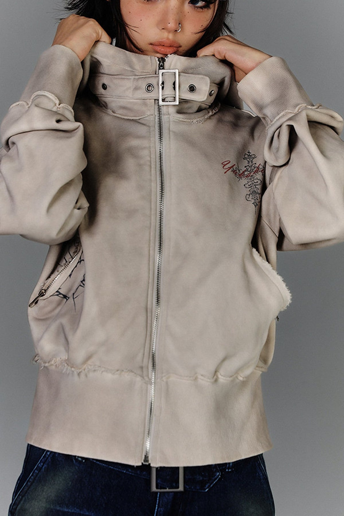 Distressed Biker Jacket