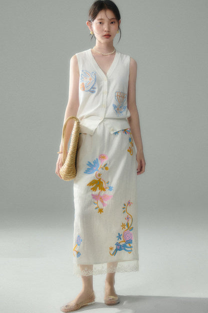 Pony Embroidery Cotton Linen Set-Up