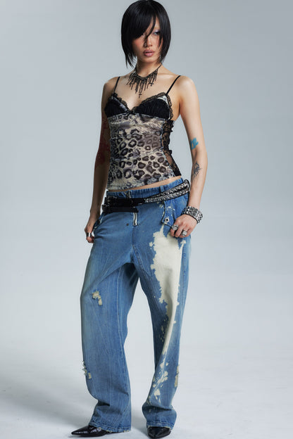 Leopard Print Mesh Camisole