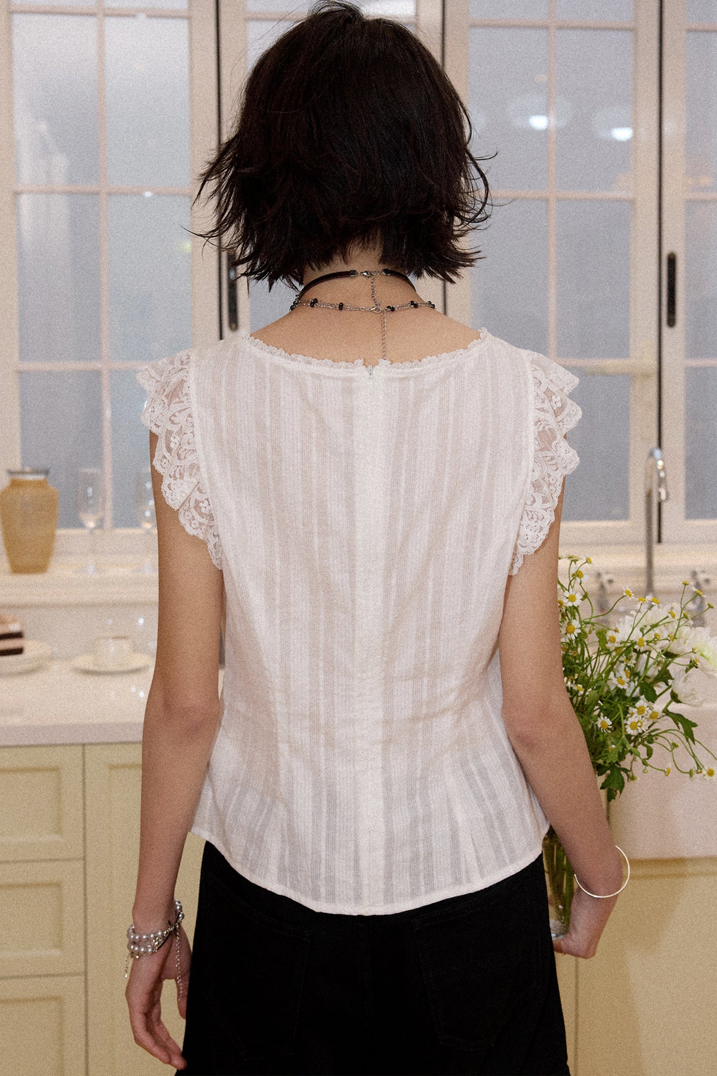 Starlight Lace Flutter Blouse