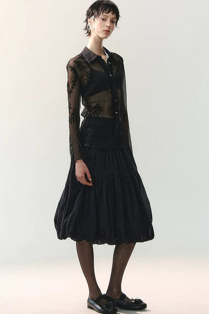 Mansha Tulle A-Line Skirt