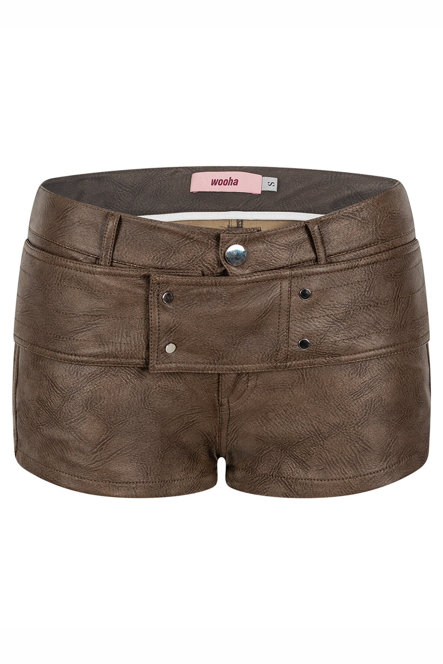 Faux Leather Belted Shorts