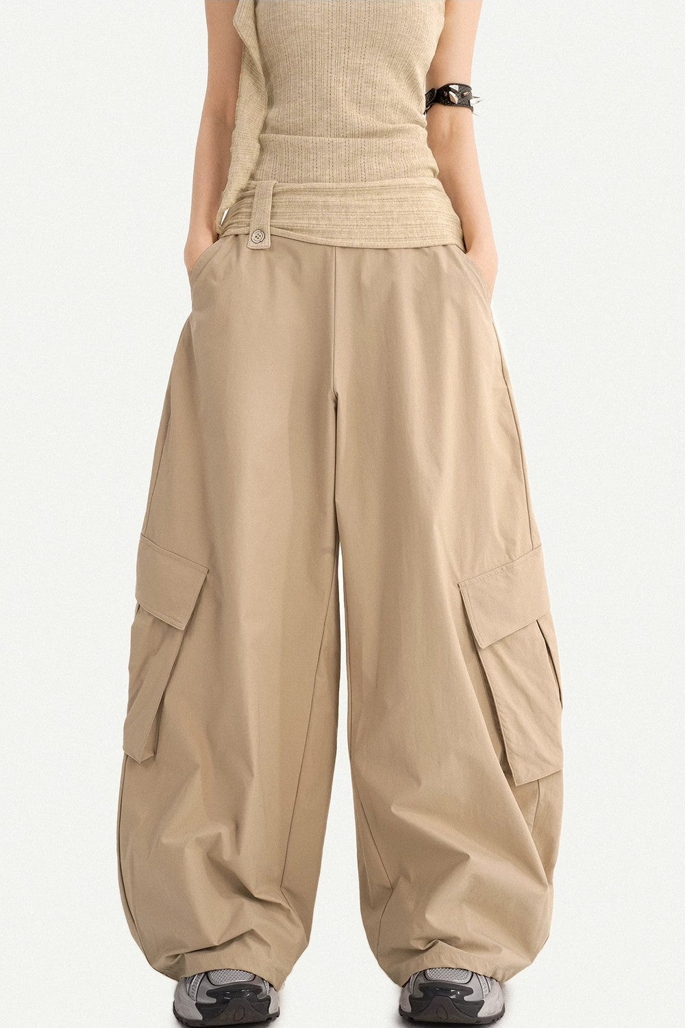 High-Waisted Cargo Pants