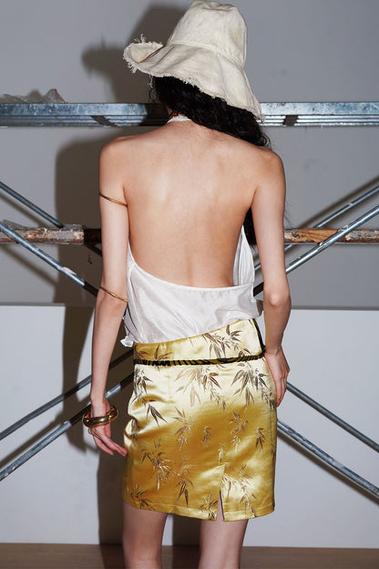 Bamboo Leaf Jacquard Skirt