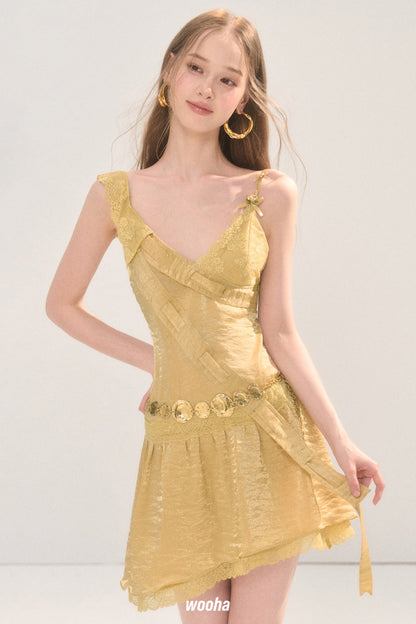 Gold Lace Dress