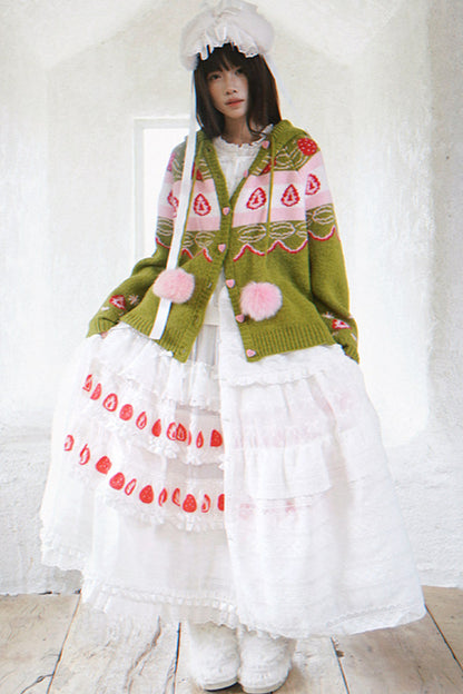 Strawberry Matcha Fair Isle Cardigan