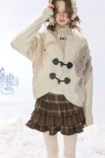 Rabbit Patch Knit Duffle Cardigan