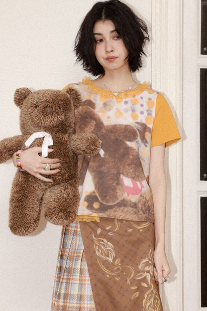 Polka Dot Bear Lace Tee